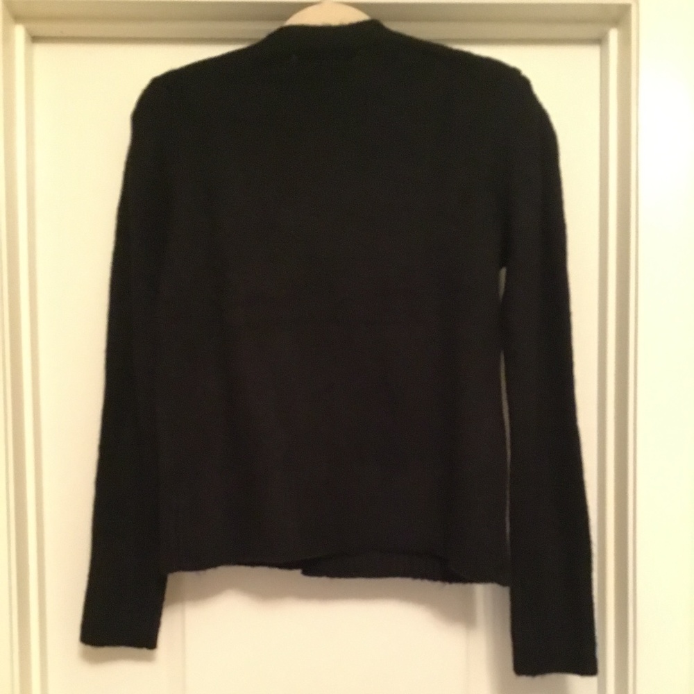 Marled Rhinestone Button Black Cardigan - Small - Picture 4 of 4
